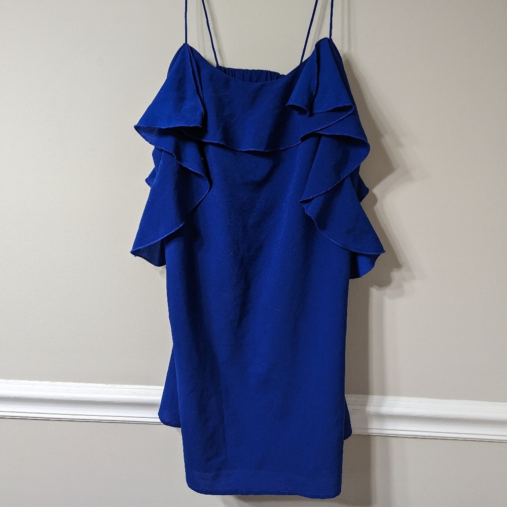 Royal Blue Ruffle Dress, S, F21